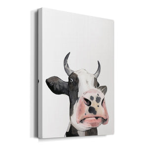 Watercolor Cow Portrait I Premium Gallery Wrapped Canvas - Ready to Hang