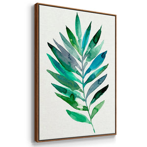 Palm Frond Flow I - Framed Premium Gallery Wrapped Canvas L Frame 3 Piece Set - Ready to Hang