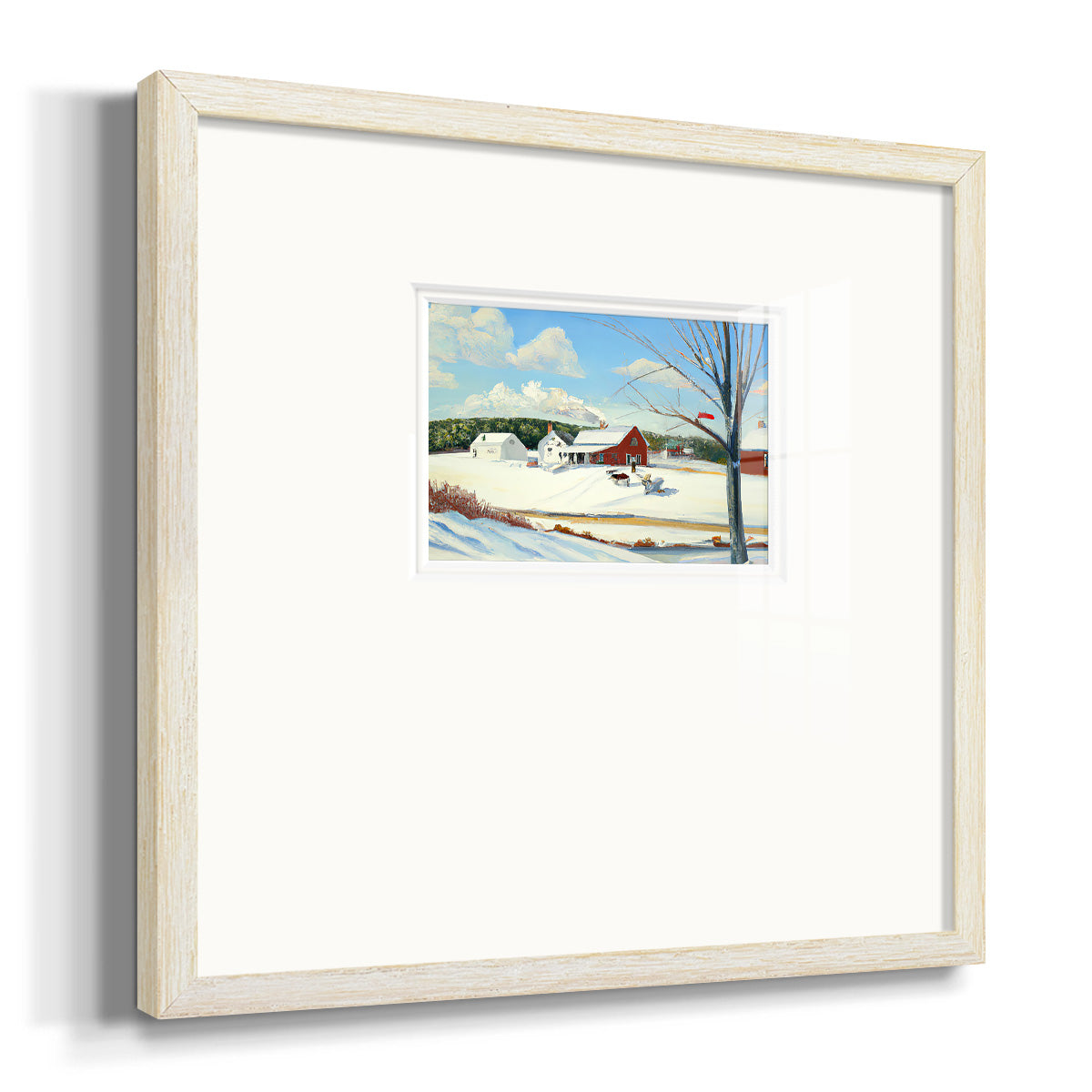 Winter Barn III Premium Framed Print Double Matboard