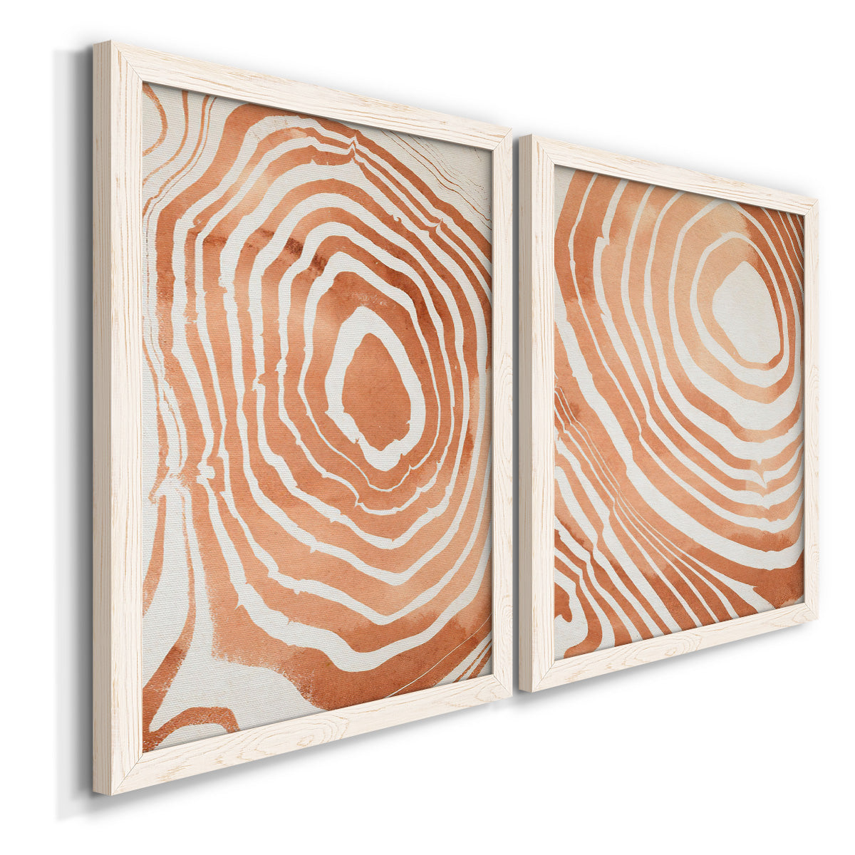 Wood Grain Suminagashi III - Premium Framed Canvas 2 Piece Set - Ready to Hang
