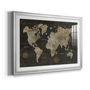 Safari World Map Premium Framed Print - Ready to Hang