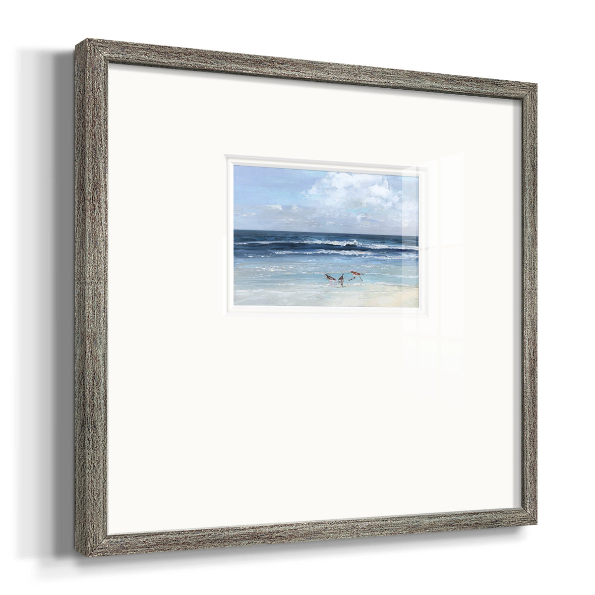 Beach Trio Premium Framed Print Double Matboard