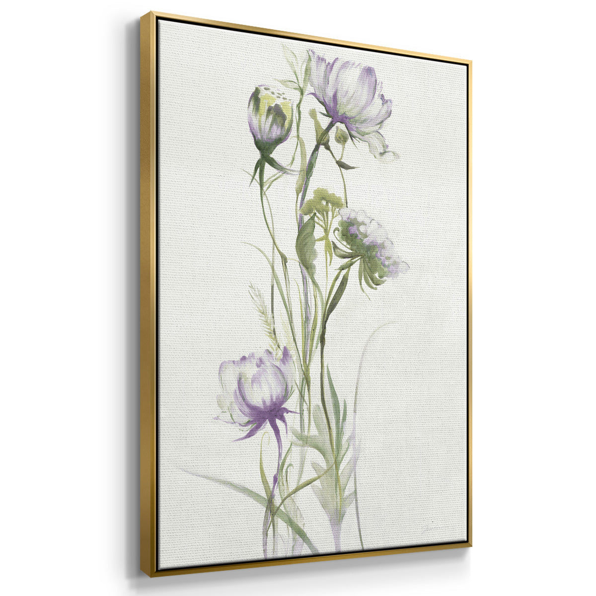 Late Summer Wildflowers I V30 - Framed Premium Gallery Wrapped Canvas L Frame - Ready to Hang