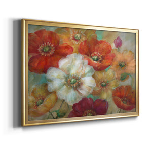 Poppycentric - Modern Framed Canvas Print
