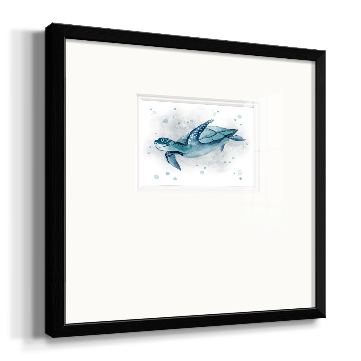 Blue Turtle II Premium Framed Print Double Matboard