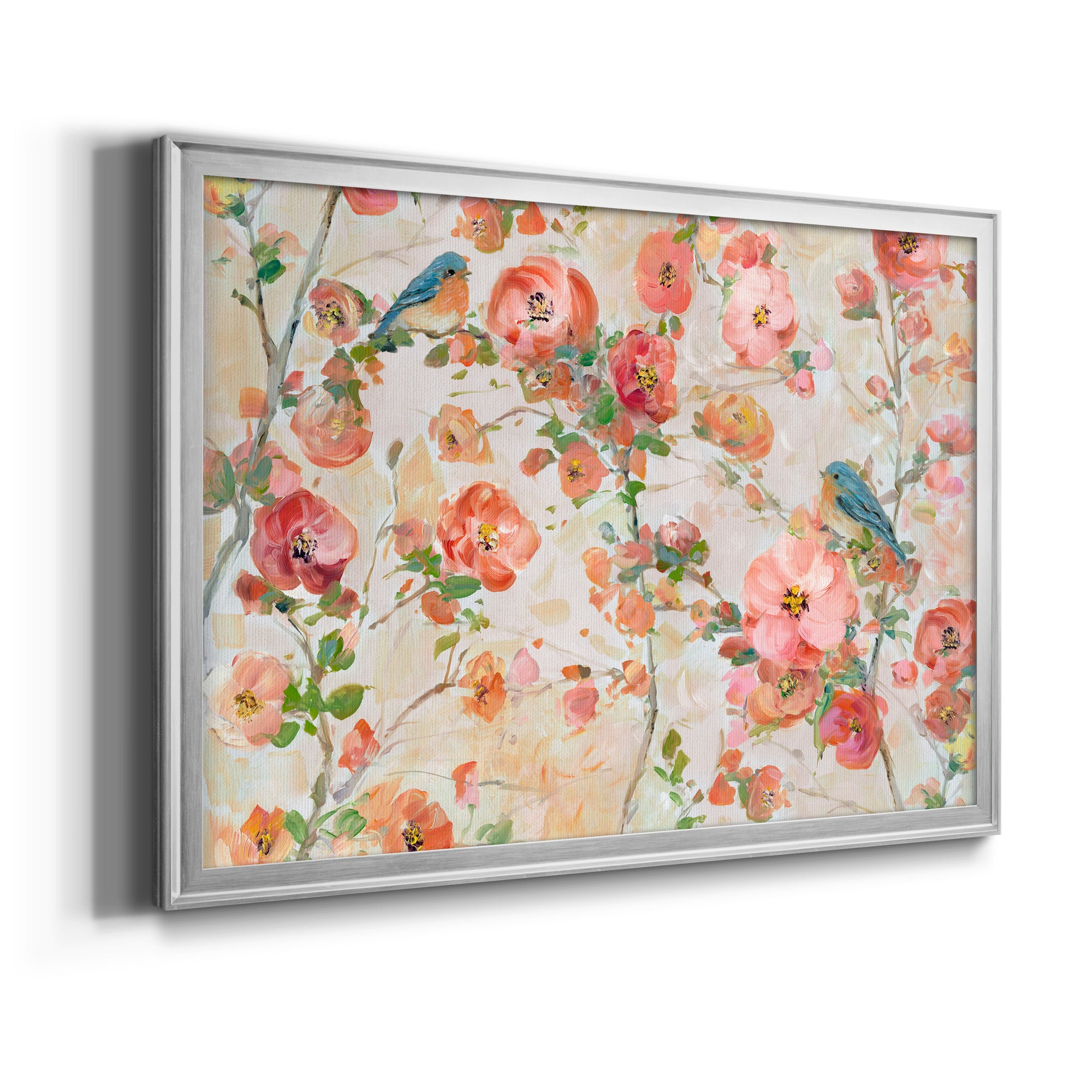 Bluebirds and Blossoms Premium Classic Framed Canvas - Ready to Hang