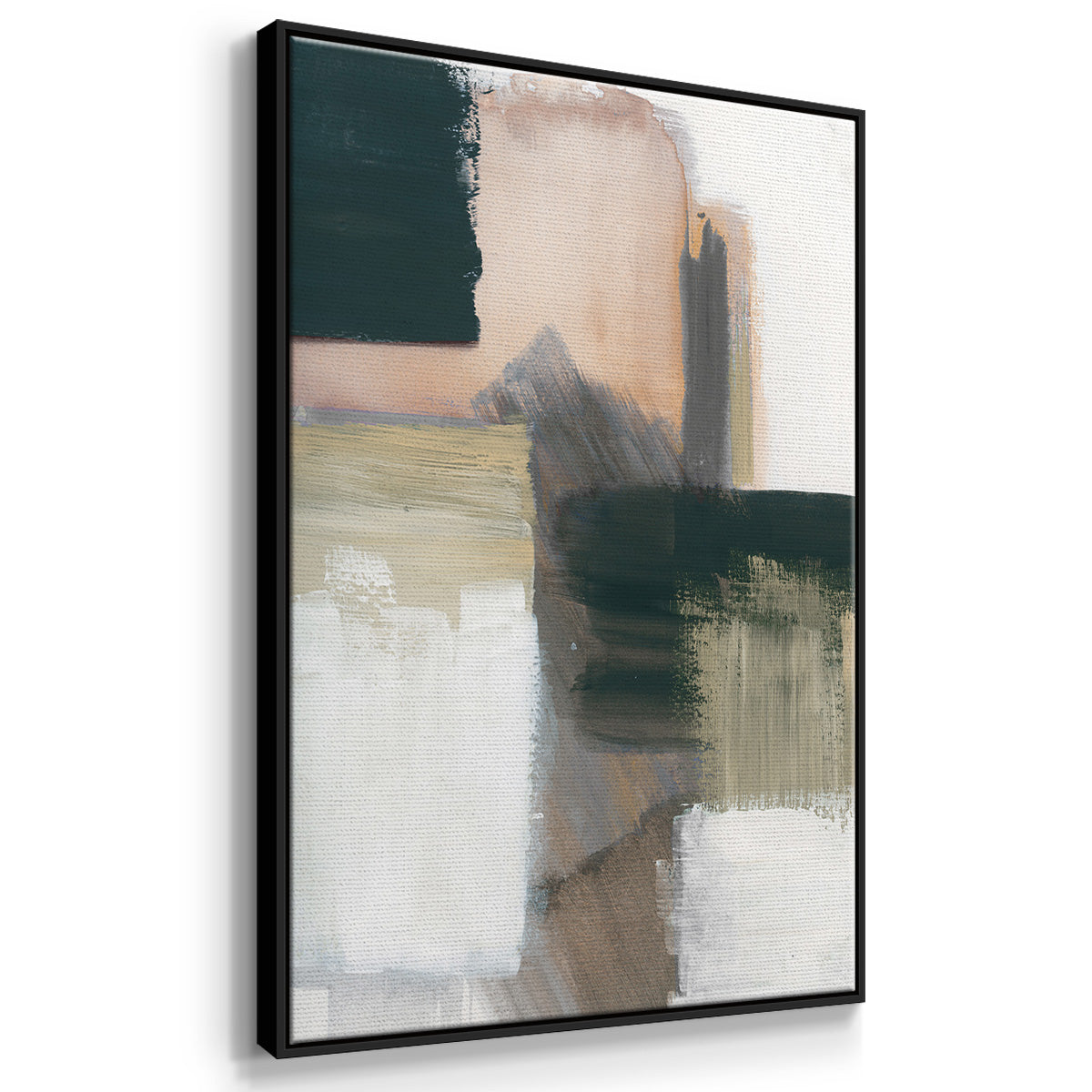 Marble Block Symmetry I - Framed Premium Gallery Wrapped Canvas L Frame 3 Piece Set - Ready to Hang