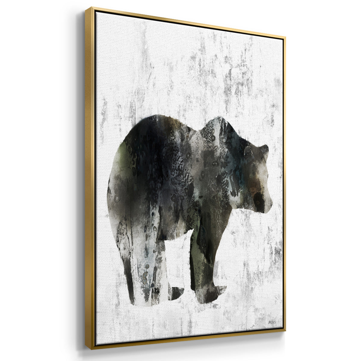Bear Totem - Framed Premium Gallery Wrapped Canvas L Frame - Ready to Hang