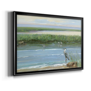 Wading at Dusk - Modern Framed Canvas Print