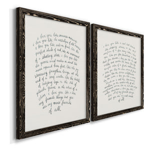Letter to a Lover I - Barnwood Framed Canvas Set