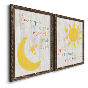 To the Moon and Back- Premium Framed Canvas in Barnwood - Ready to Hang