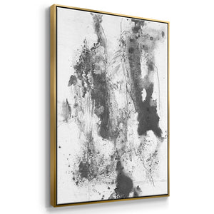 Graphite Abstract I - Framed Premium Gallery Wrapped Canvas L Frame 3 Piece Set - Ready to Hang