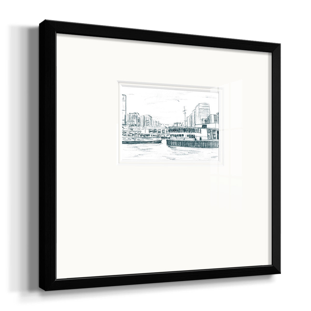 Ferryboats III Premium Framed Print Double Matboard