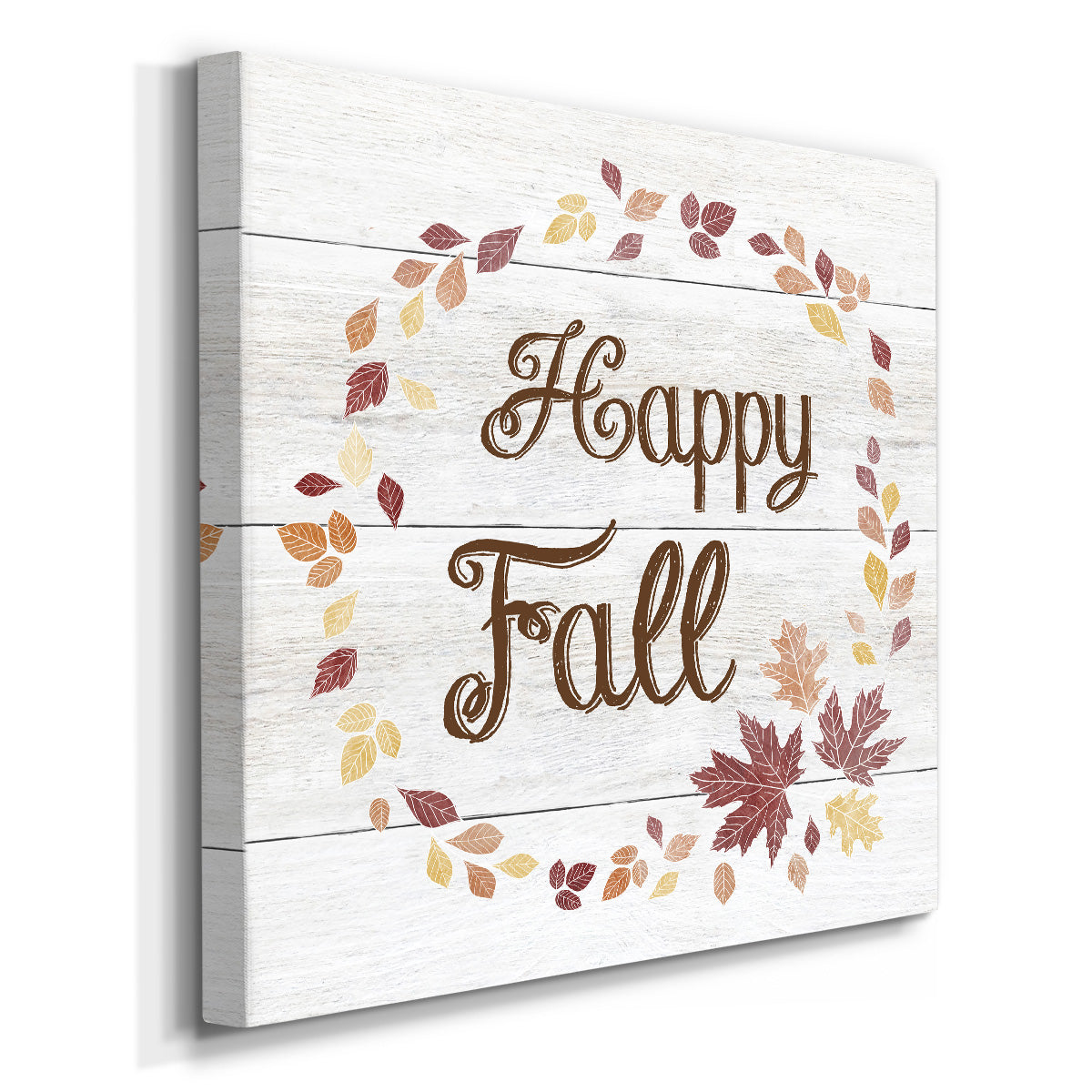 Happy Fall Wreath -Premium Gallery Wrapped Canvas - Ready to Hang