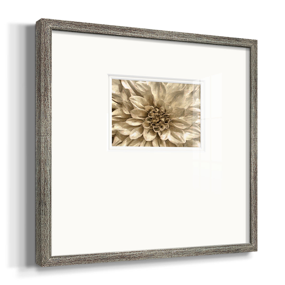 Neutral Wall Flower I Premium Framed Print Double Matboard