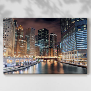 Chicago River V - Gallery Wrapped Canvas