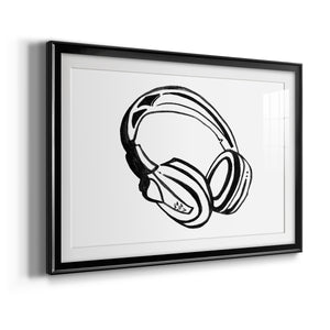 Headphones Sketch - Modern Framed Art Print