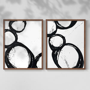 Colorful geometric landscape artwork depicting a coastal view with blue waters and green hills during daytime