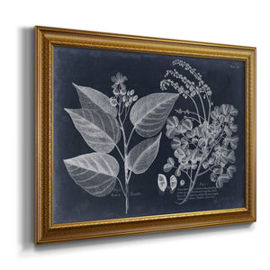 Foliage on Navy III Premium Framed Canvas- Ready to Hang