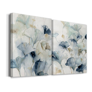 Indigo Ginkgo I Premium Gallery Wrapped Canvas - Ready to Hang - Set of 2 - 8 x 12 Each
