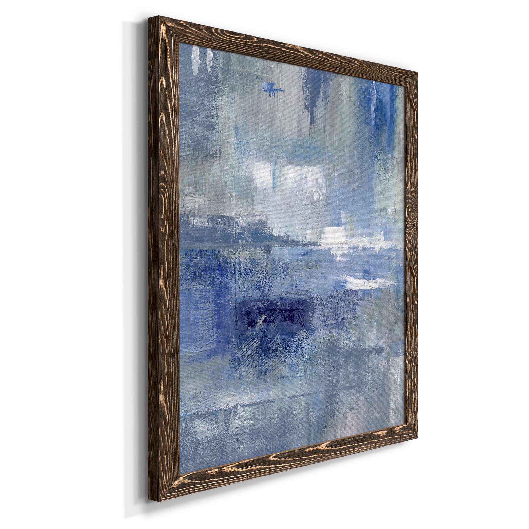 Bay View Indigo - Premium Canvas Framed in Barnwood - Ready to Hang