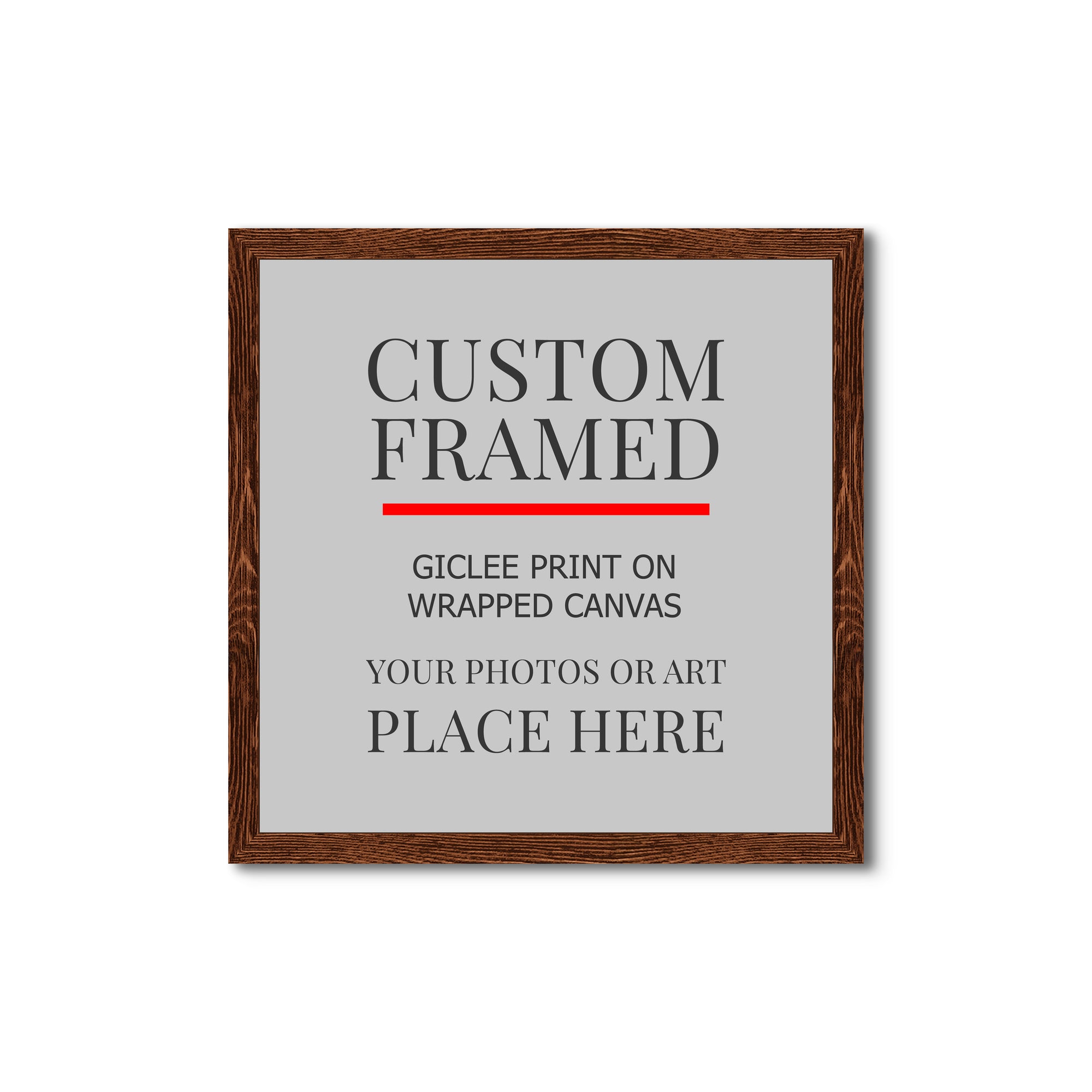 Square Custom Rustic Frames - Gallery Wrapped Canvas or Prints