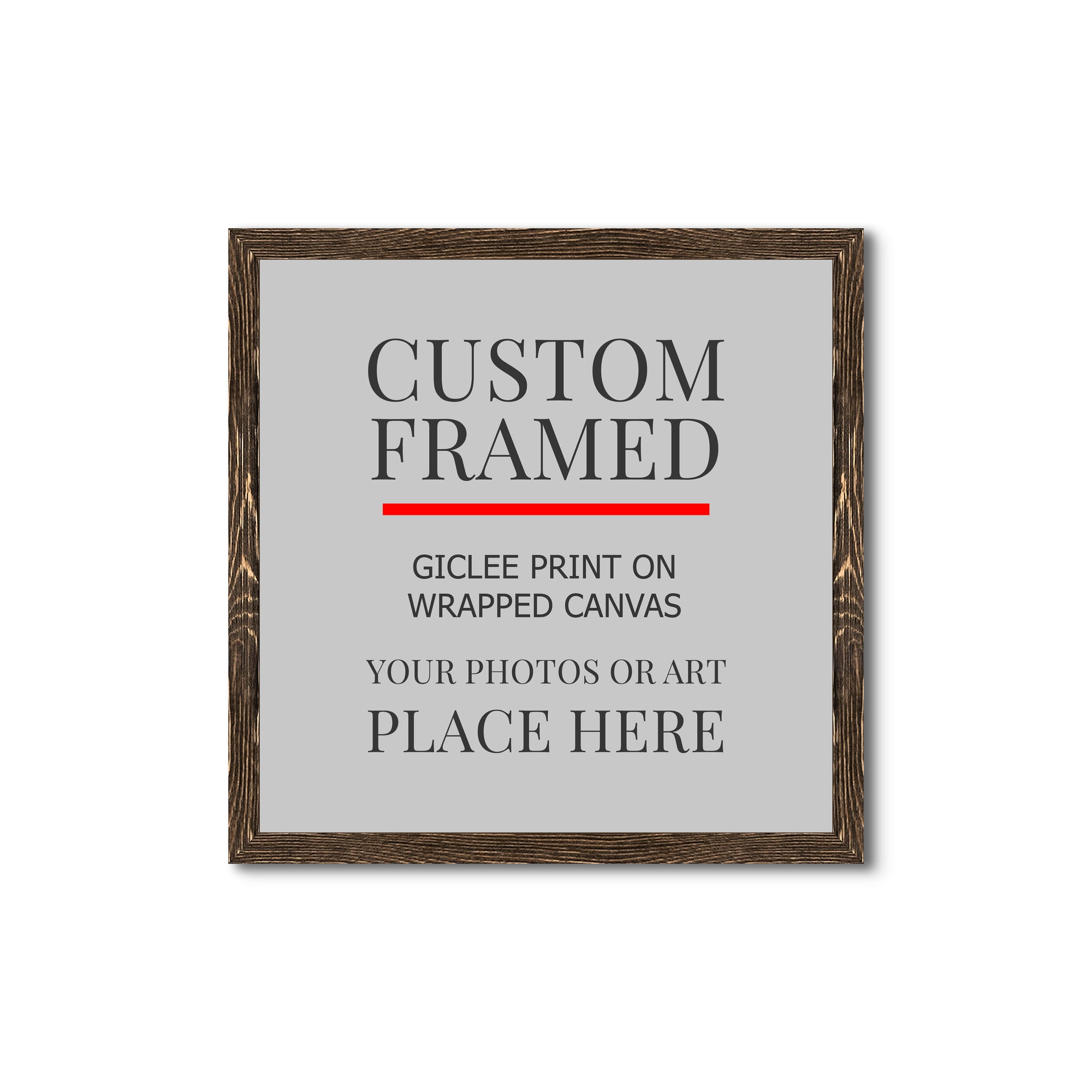 Square Custom Rustic Frames - Gallery Wrapped Canvas or Prints