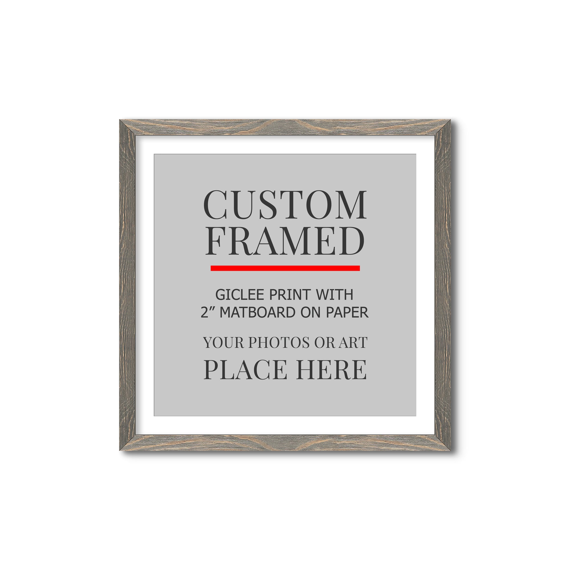 Square Custom Rustic Frames - Gallery Wrapped Canvas or Prints