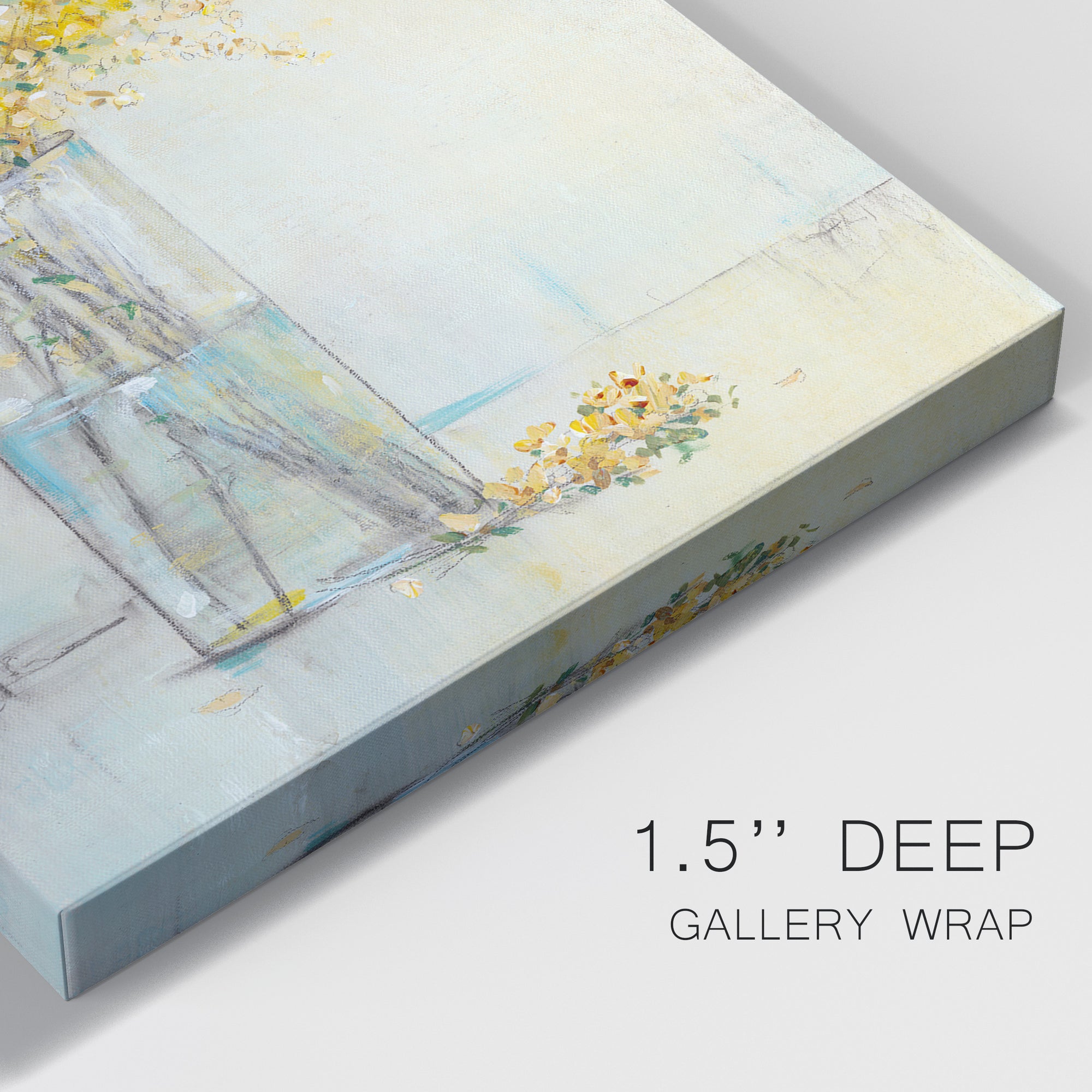 Yellow Spray in Vase II Premium Gallery Wrapped Canvas - Ready to Hang