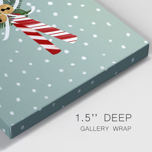 Peppermint Snowman Collection B Premium Gallery Wrapped Canvas - Ready to Hang
