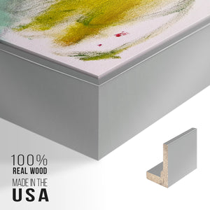 TURQUOISE LILLY - Framed Premium Gallery Wrapped Canvas L Frame - Ready to Hang