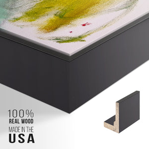 TURQUOISE LILLY - Framed Premium Gallery Wrapped Canvas L Frame - Ready to Hang