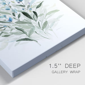 Delicate Blue Botanical I Premium Gallery Wrapped Canvas - Ready to Hang - Set of 2 - 8 x 12 Each