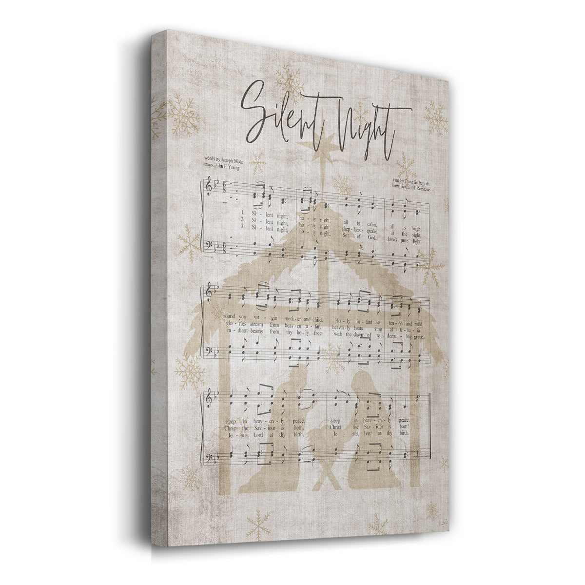 Silent Night Song Sheet - Gallery Wrapped Canvas