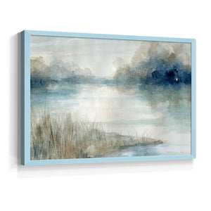 42053,watercolor,landscape,serene,reflection,river,dawn,mist,greenery,tranquility,calm,nature,peaceful,art,brushstrokes,sky,water,scenery,outdoor,riverbank,colors,light,softness,beauty,environment,subtle,composition,texture,stillness,horizon,morning,blue,shades,natural,creative,peacefulness,palette,tranquil,development,Re-stickable,Abstract