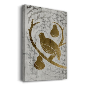 Partridge in a Pear Tree  - Gold Leaf Holiday - Gallery Wrapped Canvas