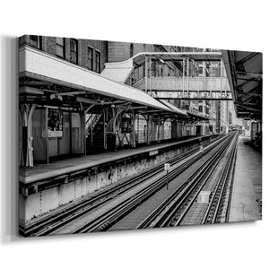 Vintage Chicago L  - Gallery Wrapped Canvas