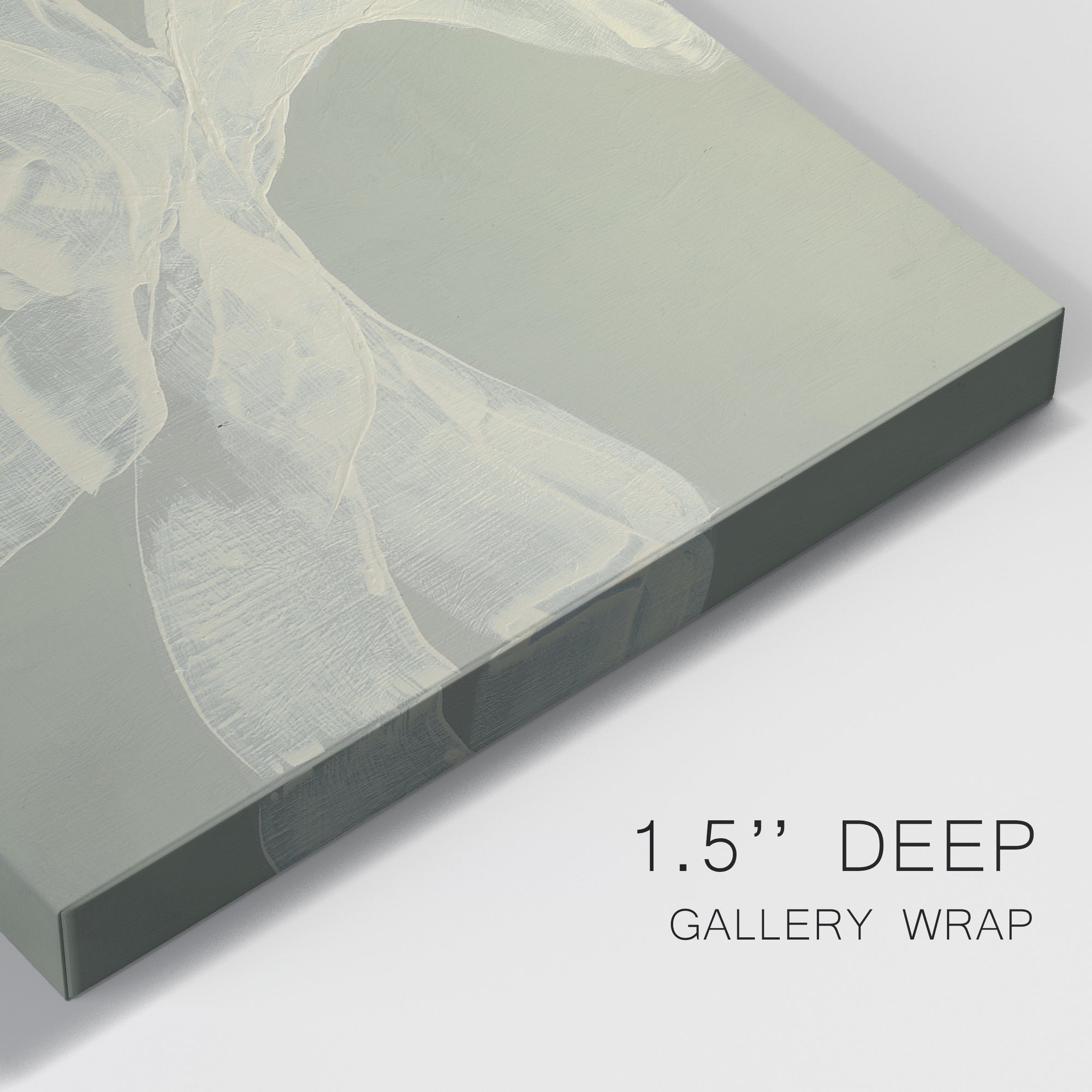 White Ribbon on Celadon II Premium Gallery Wrapped Canvas - Ready to Hang