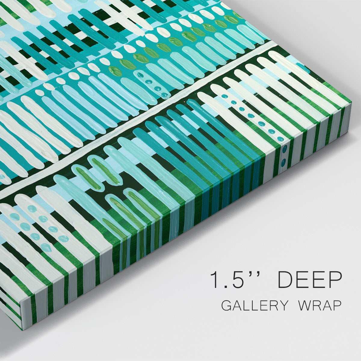 Teal Pattern II Premium Gallery Wrapped Canvas - Ready to Hang