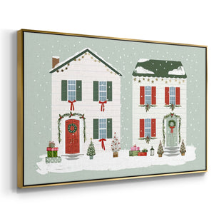 Festive Front Door Collection A - Framed Gallery Wrapped Canvas in Floating Frame
