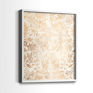 Walnut Damask I - Restickable Framed Art Print