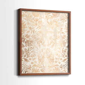 Walnut Damask I - Restickable Framed Art Print