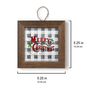 Merry Christmas Buffalo Check, Handmade Ornament