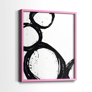 Colorful geometric landscape artwork depicting a coastal view with blue waters and green hills during daytime