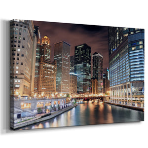 Chicago River V - Gallery Wrapped Canvas