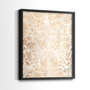 Walnut Damask I - Restickable Framed Art Print