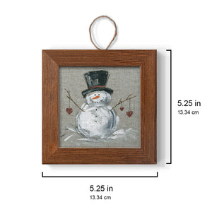 Linen Snowman II, Handmade Ornament