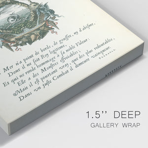 Printed Embellished Bookplate VII Premium Gallery Wrapped Canvas - Ready to Hang