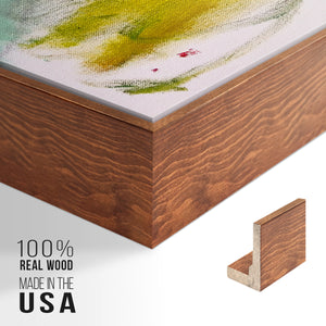 TURQUOISE LILLY - Framed Premium Gallery Wrapped Canvas L Frame - Ready to Hang