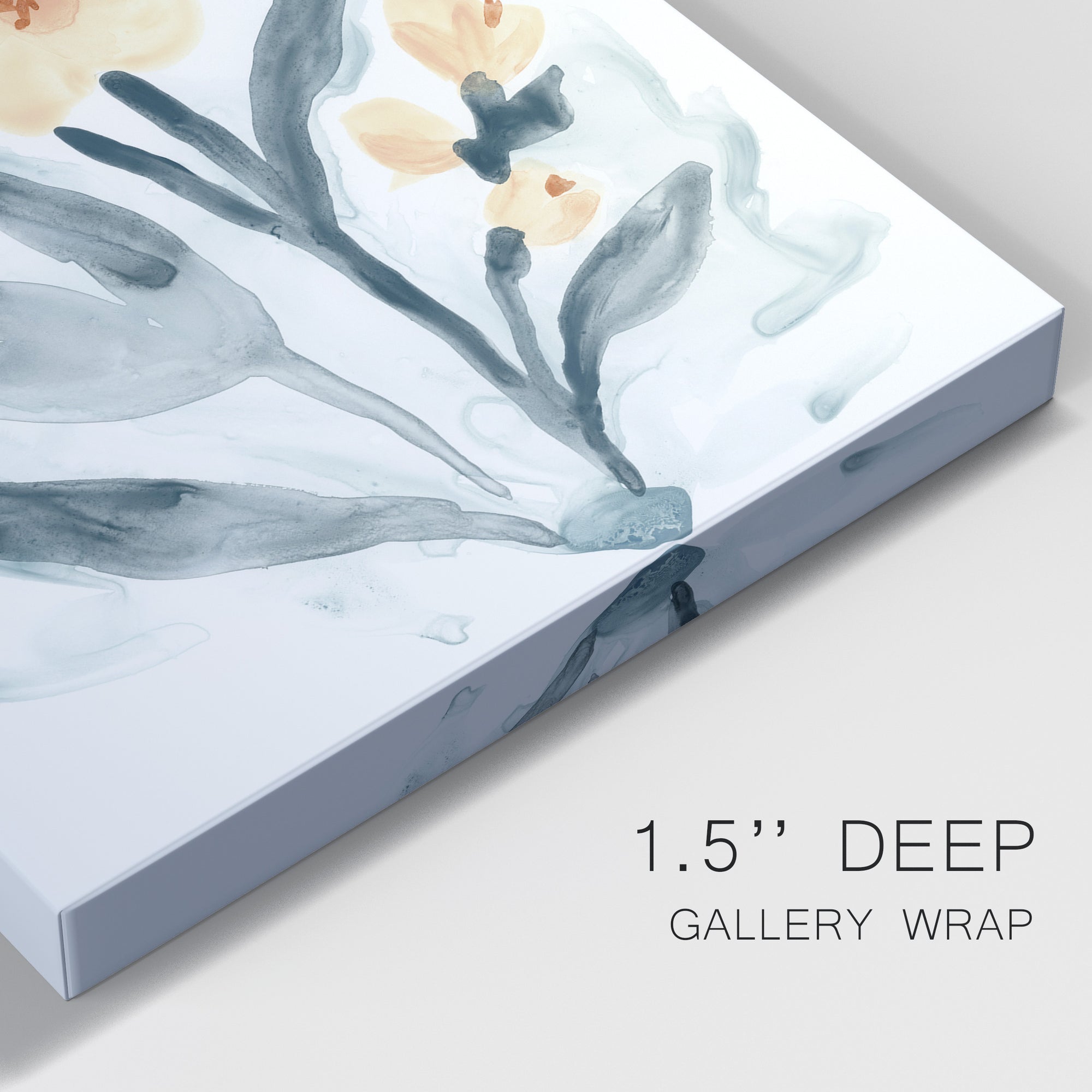Indigo & Blush Bouquet II Premium Gallery Wrapped Canvas - Ready to Hang